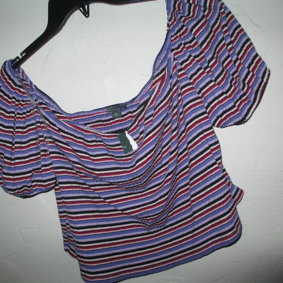 New 2X Wild Fable Striped Crop Top cute From Target Shirt Juniors Fit - Picture 2 of 2